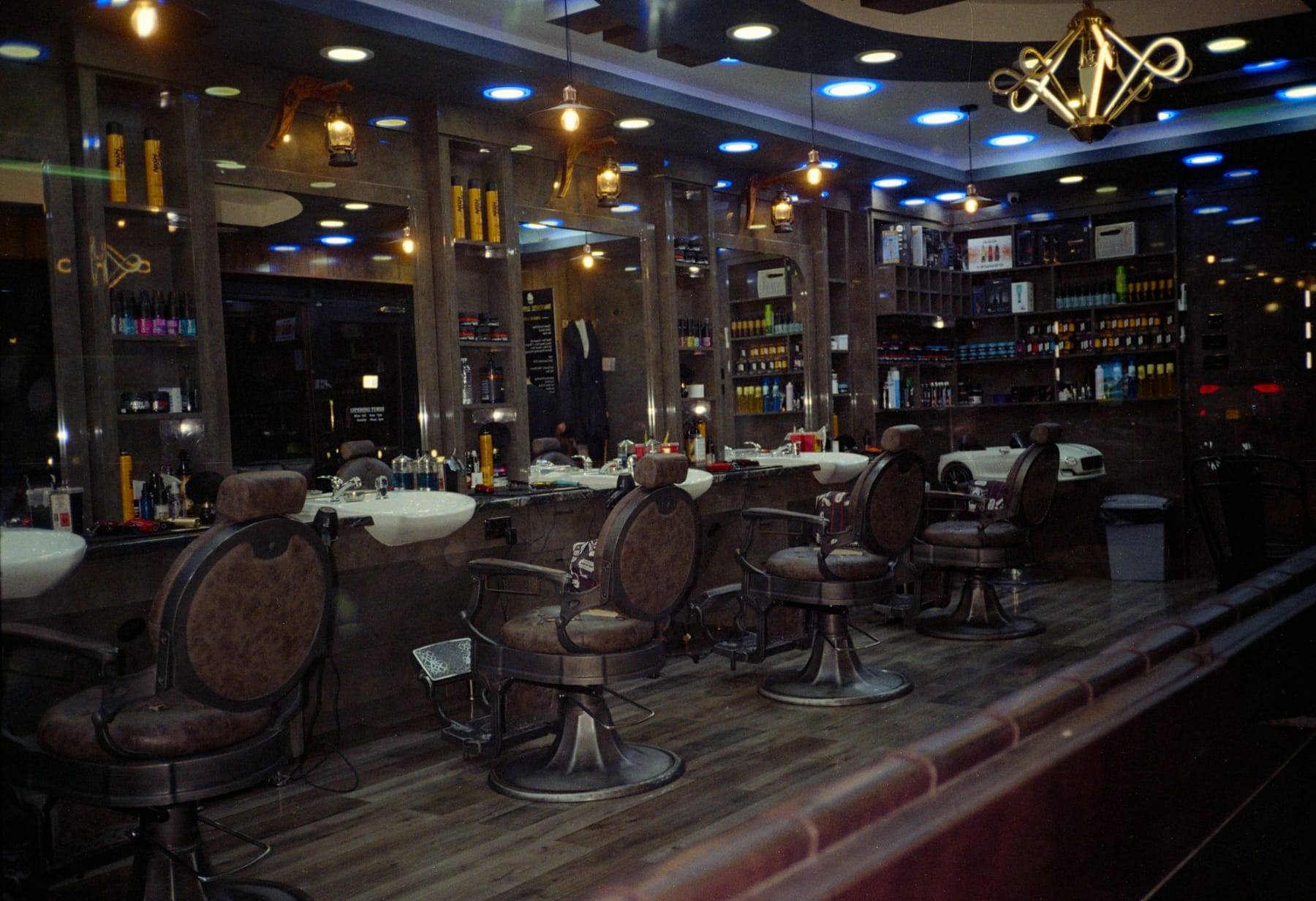 The shop in warm evening light